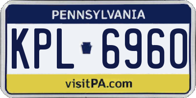 PA license plate KPL6960