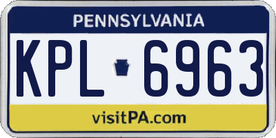 PA license plate KPL6963