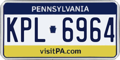PA license plate KPL6964