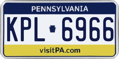 PA license plate KPL6966