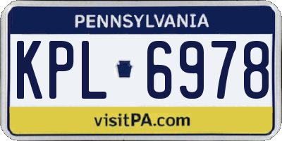 PA license plate KPL6978