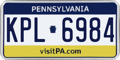 PA license plate KPL6984