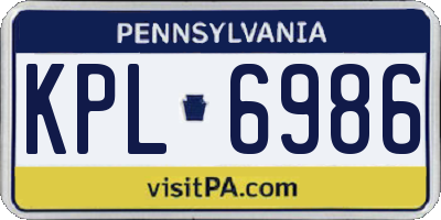 PA license plate KPL6986