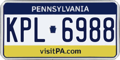 PA license plate KPL6988
