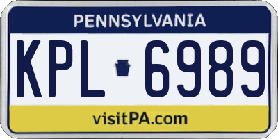 PA license plate KPL6989