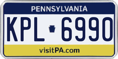 PA license plate KPL6990