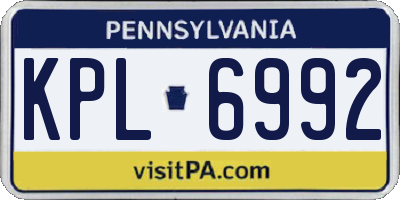 PA license plate KPL6992