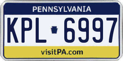 PA license plate KPL6997