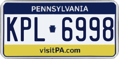 PA license plate KPL6998