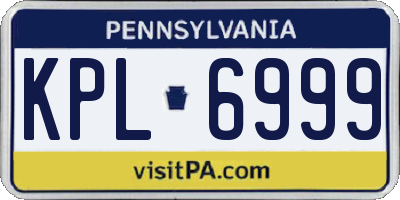 PA license plate KPL6999