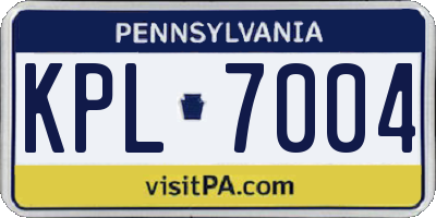 PA license plate KPL7004