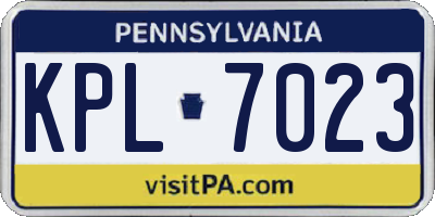 PA license plate KPL7023