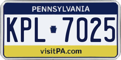 PA license plate KPL7025