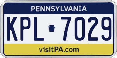 PA license plate KPL7029