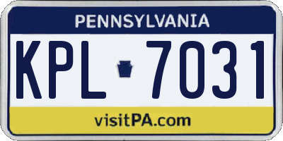 PA license plate KPL7031