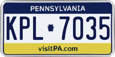 PA license plate KPL7035