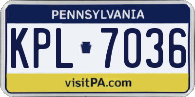 PA license plate KPL7036