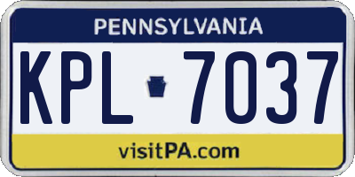 PA license plate KPL7037
