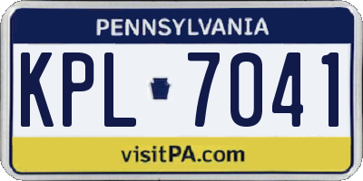 PA license plate KPL7041