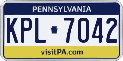 PA license plate KPL7042