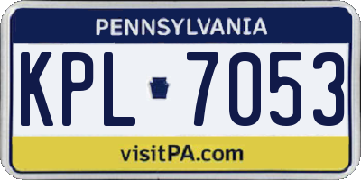 PA license plate KPL7053