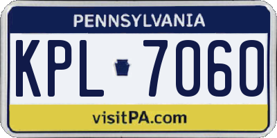 PA license plate KPL7060