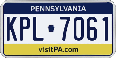 PA license plate KPL7061