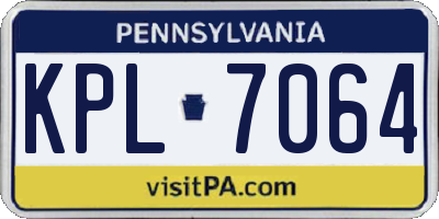 PA license plate KPL7064