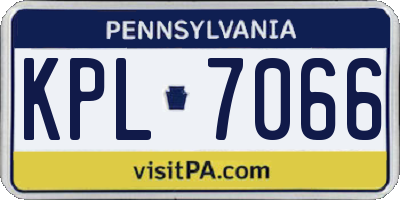 PA license plate KPL7066