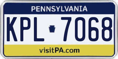 PA license plate KPL7068