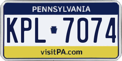 PA license plate KPL7074
