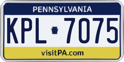 PA license plate KPL7075