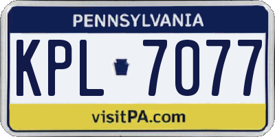 PA license plate KPL7077