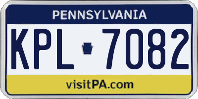 PA license plate KPL7082