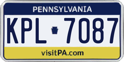 PA license plate KPL7087