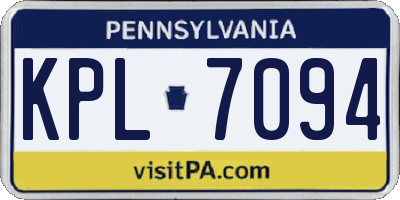 PA license plate KPL7094