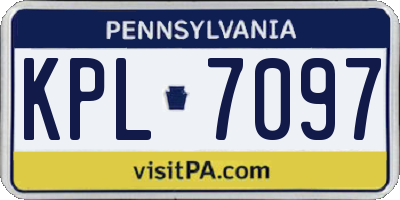 PA license plate KPL7097
