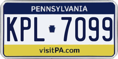 PA license plate KPL7099