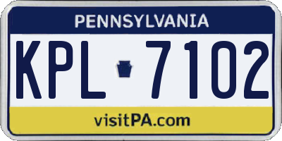 PA license plate KPL7102