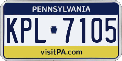 PA license plate KPL7105