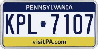 PA license plate KPL7107