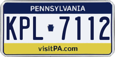 PA license plate KPL7112