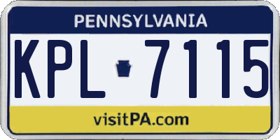 PA license plate KPL7115