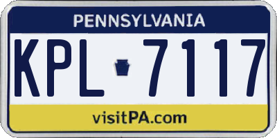 PA license plate KPL7117
