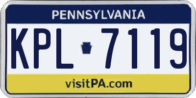PA license plate KPL7119