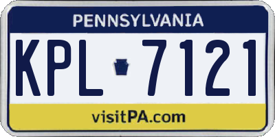 PA license plate KPL7121