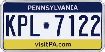 PA license plate KPL7122