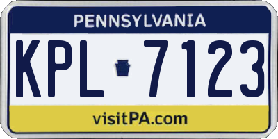 PA license plate KPL7123
