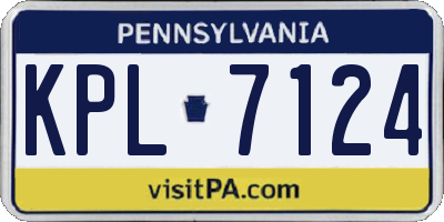 PA license plate KPL7124