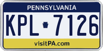 PA license plate KPL7126